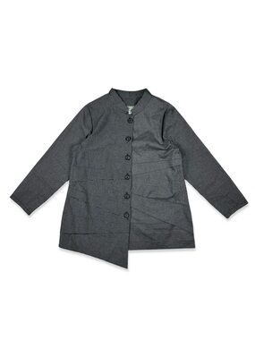 Niche Nilgun Derman Black & Gray Striped Button Up Top